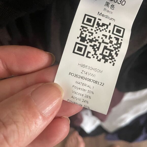 NWOT Black Wide Rib Knit Dress M - Picture 6 of 7